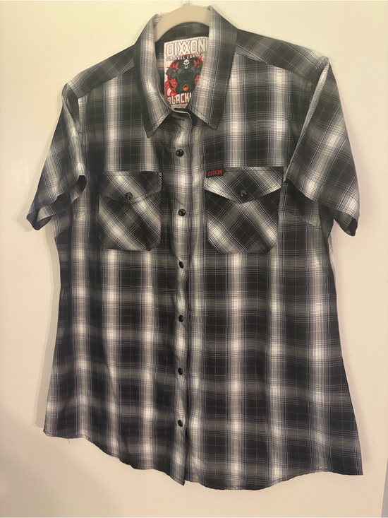 DIXXON Tops - DIXXON Black and white Plaid Button-Down Shirt size WL